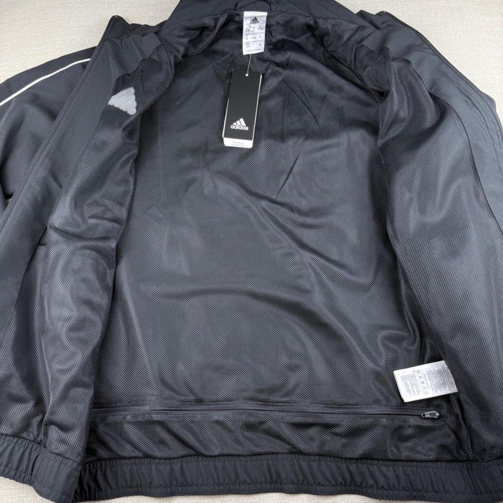 Adidas CORE 18 Presentation Jacket Black White Stripe Kids Large Track Sporty - Picture 4 of 10